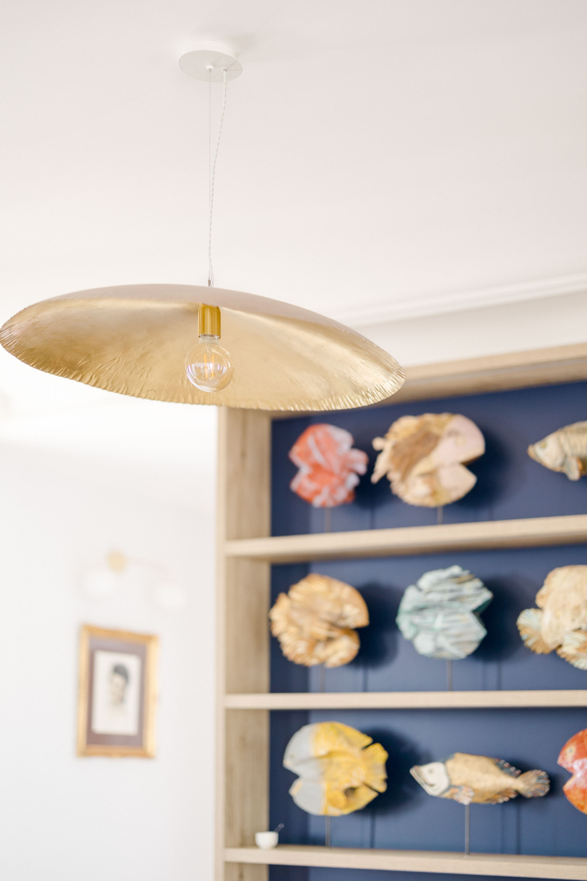 luminaire beige gris