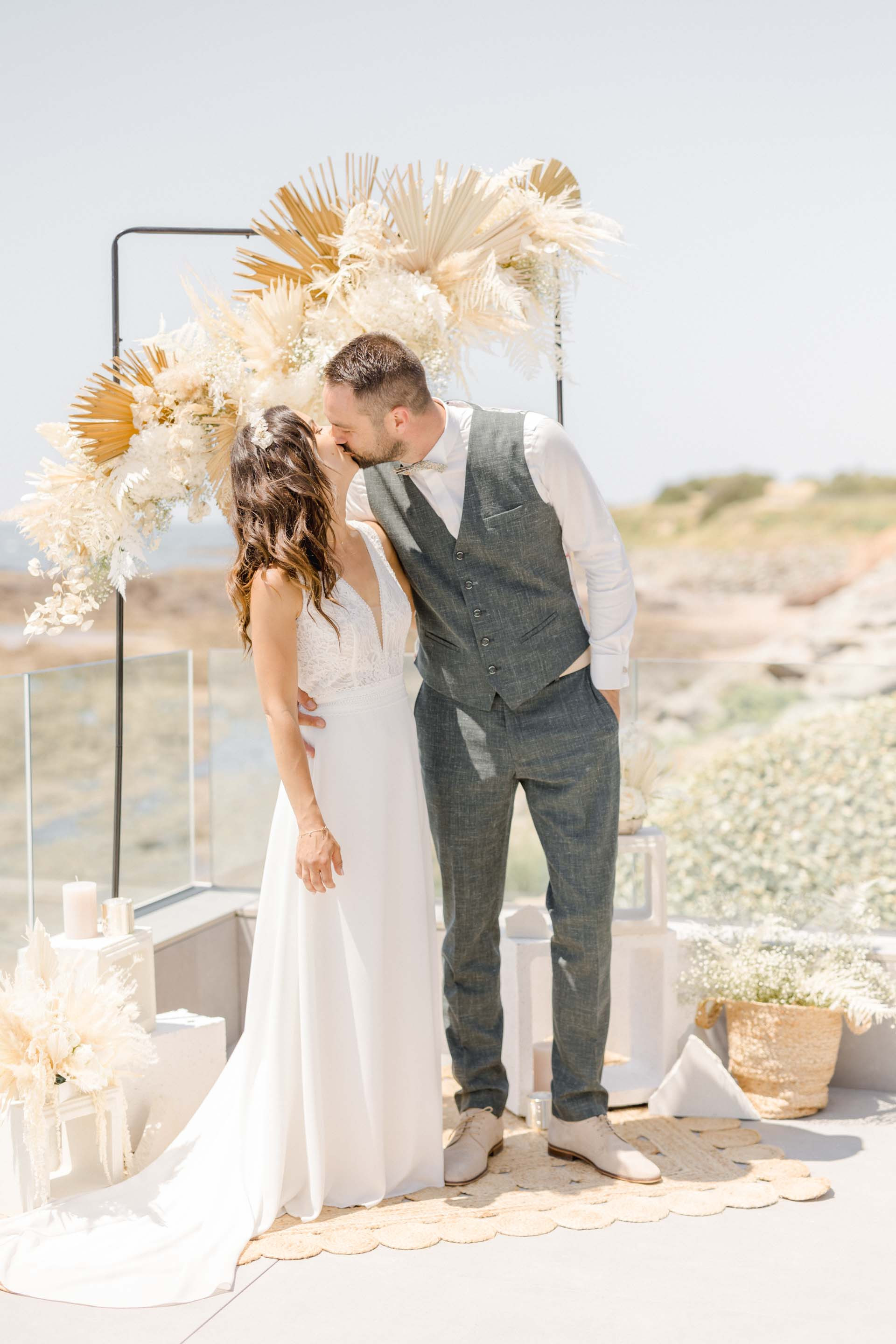 robe événement bonheur gris marron