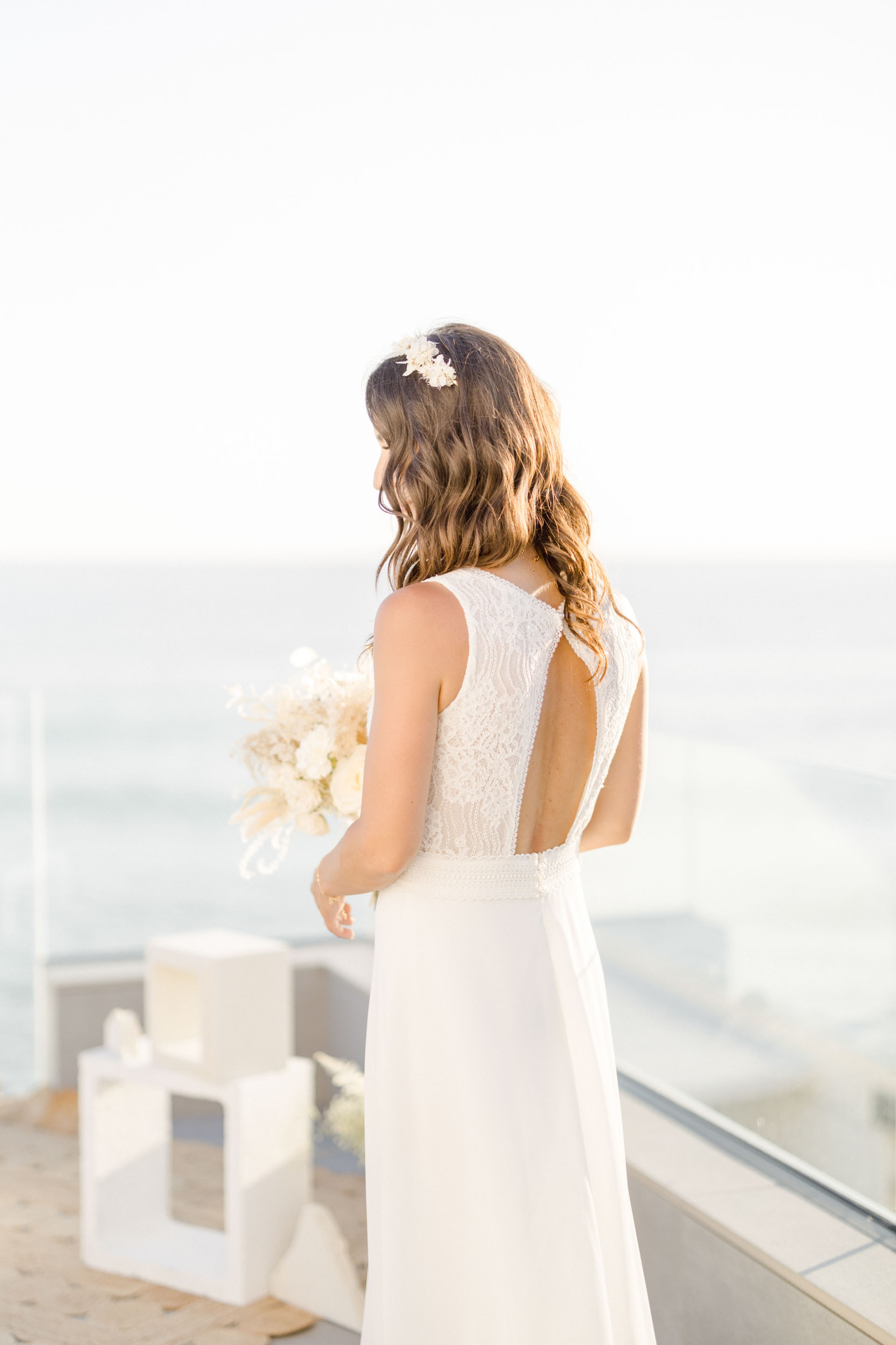 robe mariage beige gris