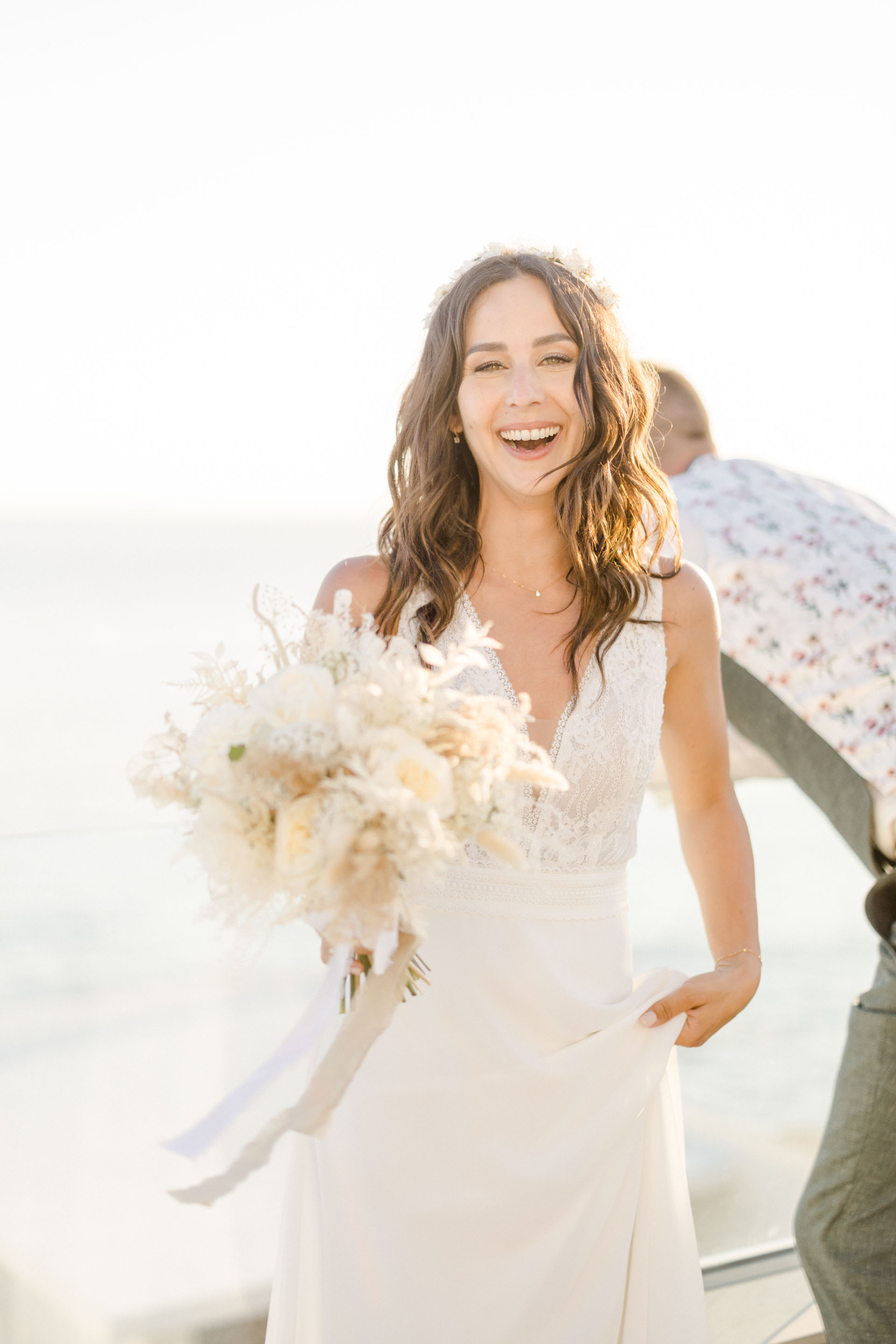 robe mariage beige marron gris