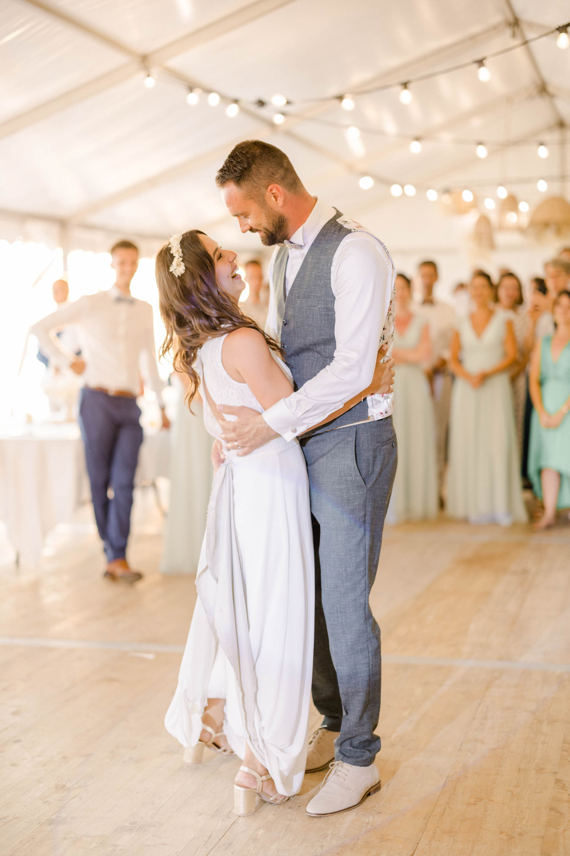 bonheur robe événement mariage gris
