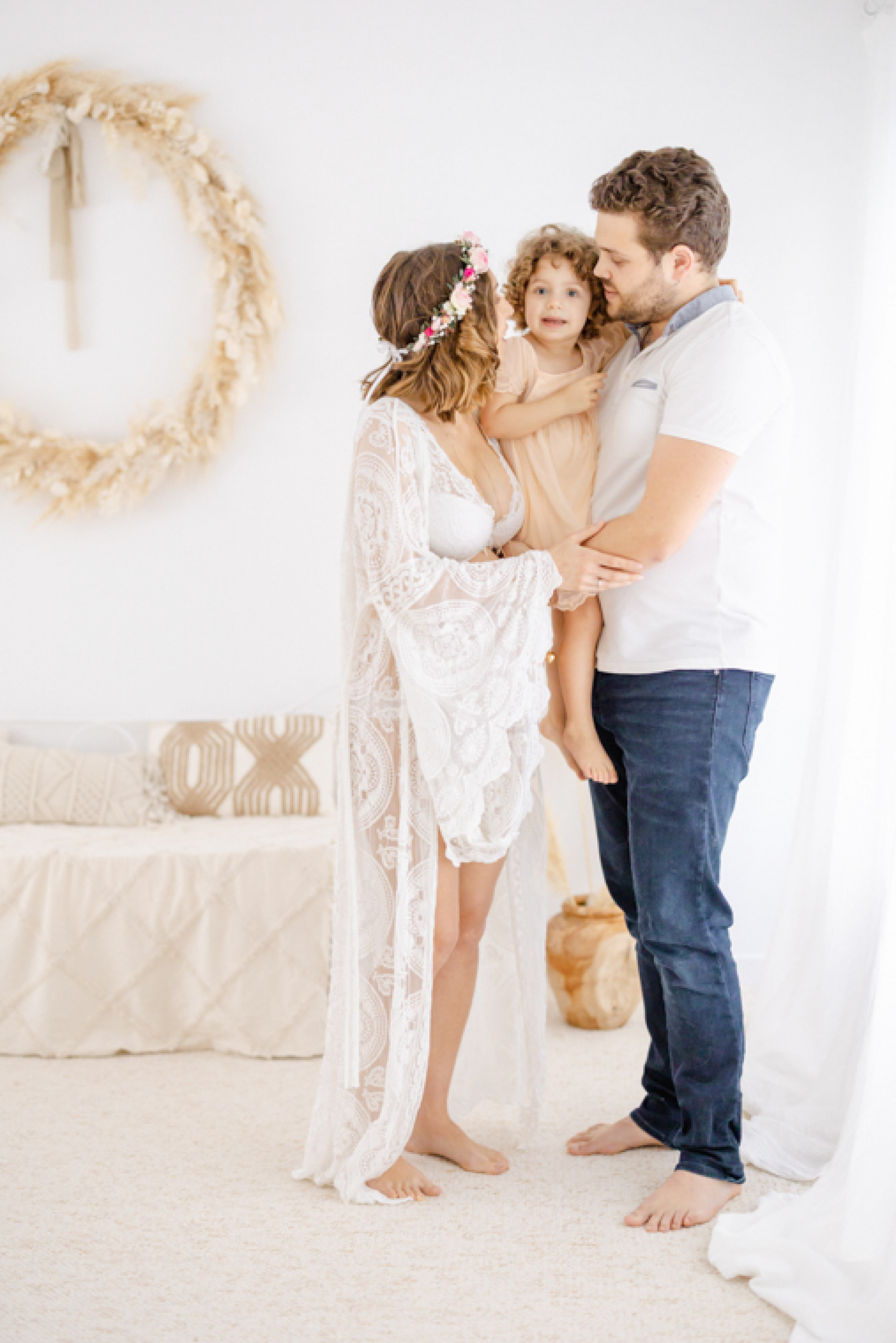 bonheur robe amour cheveux longs beige