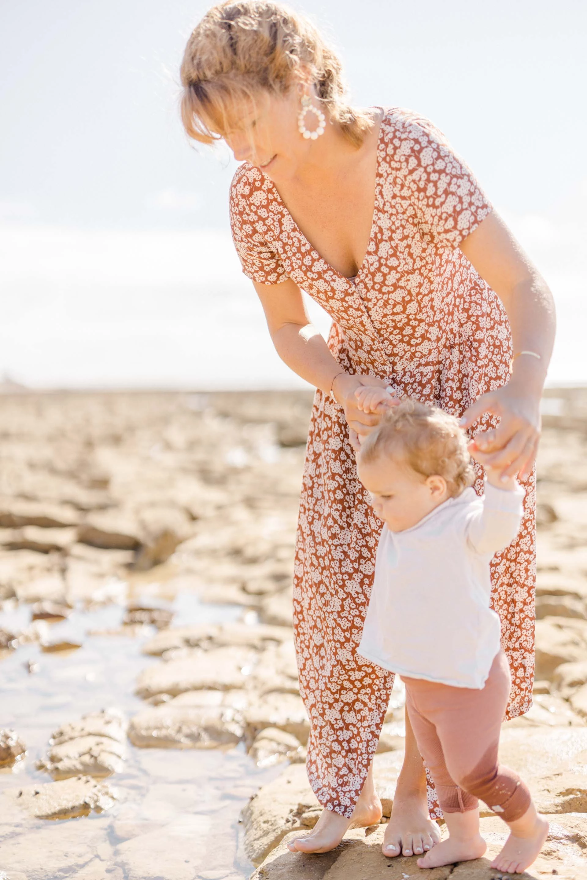 robe bonheur plage beige marron