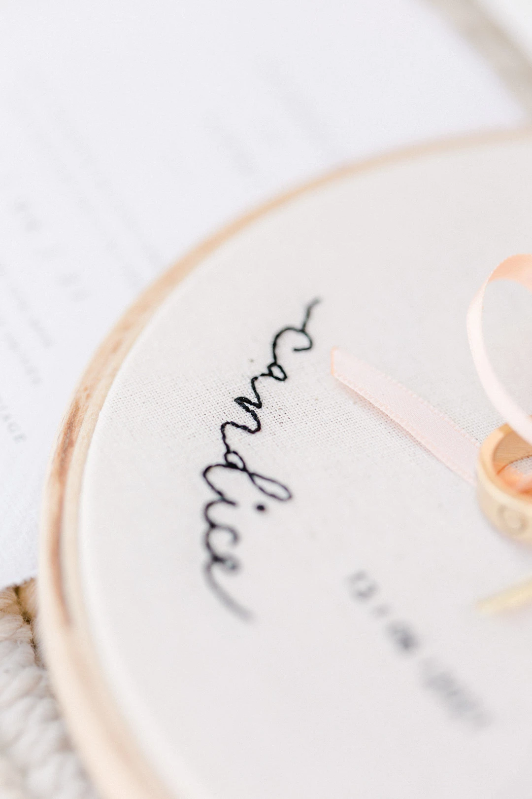 papier faire-part de mariage écriture amour ruban