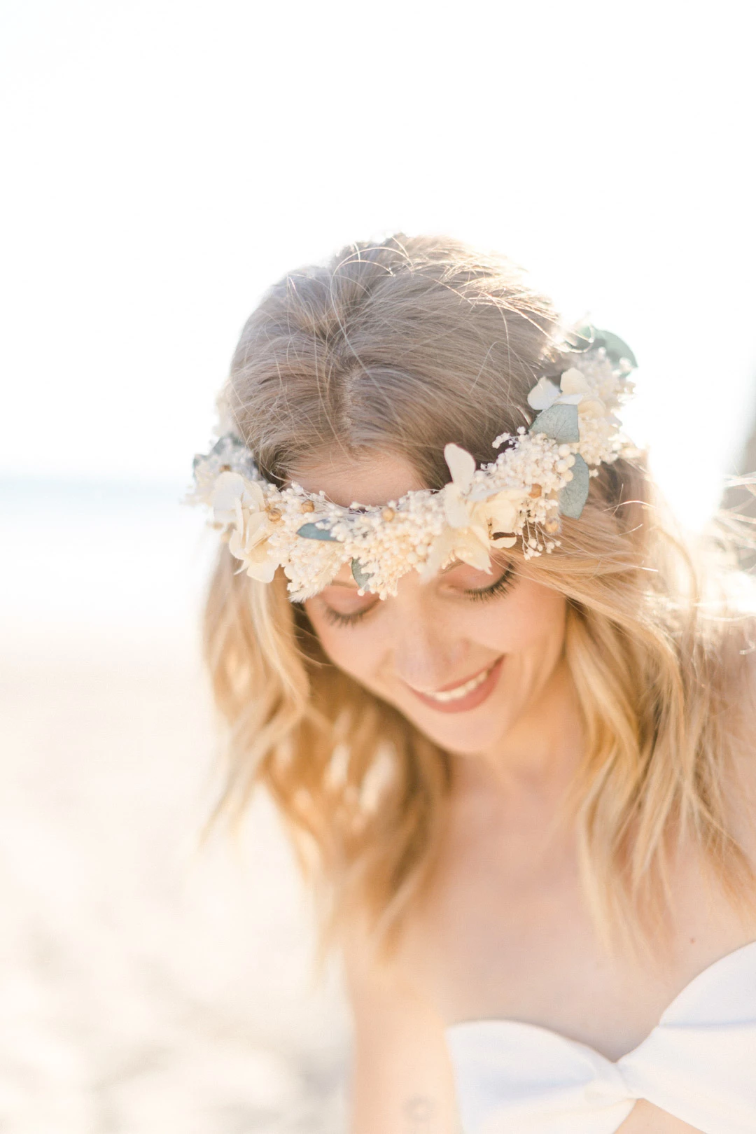 bandeau composition florale gris mariage fleurs
