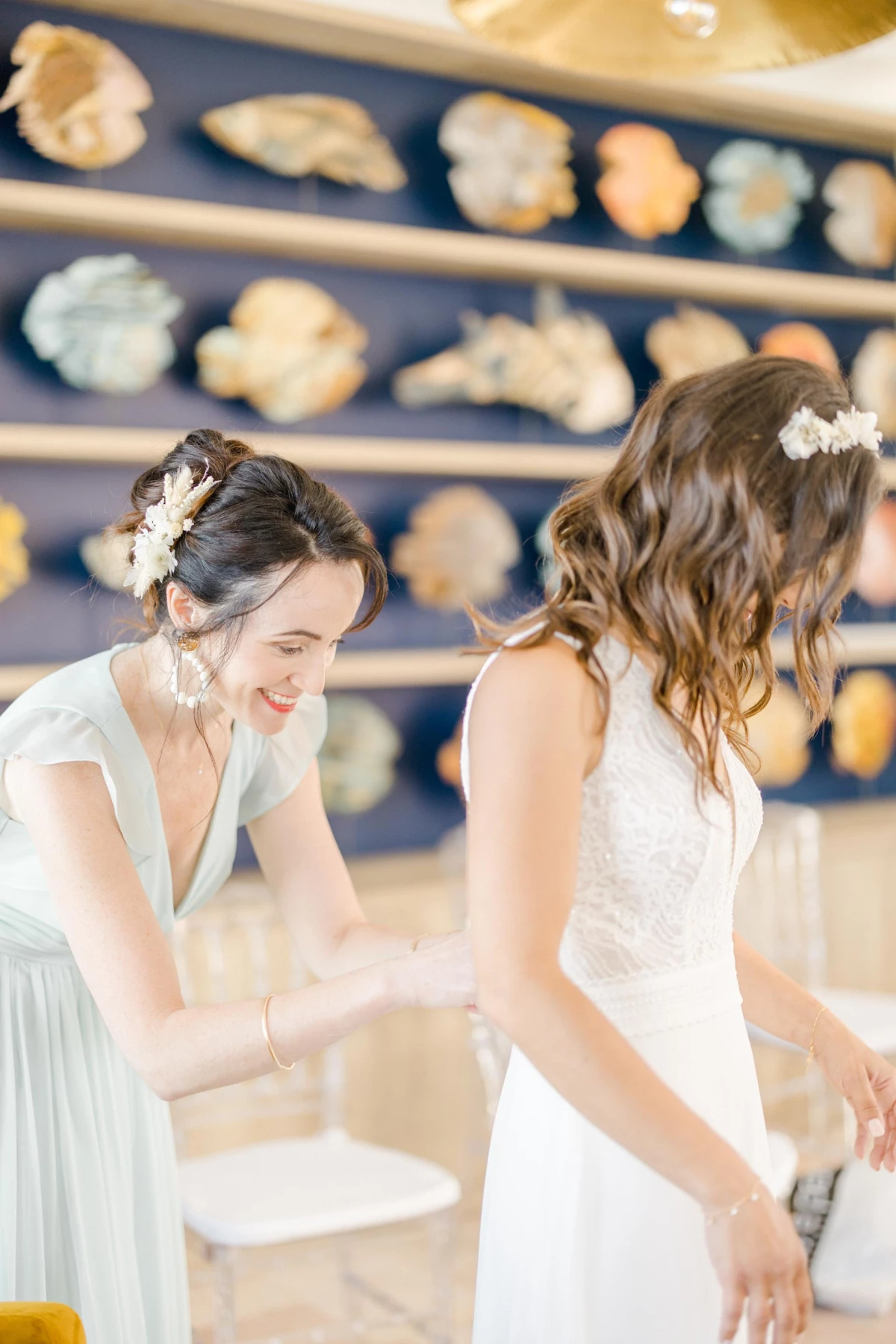 robe événement bonheur gris marron