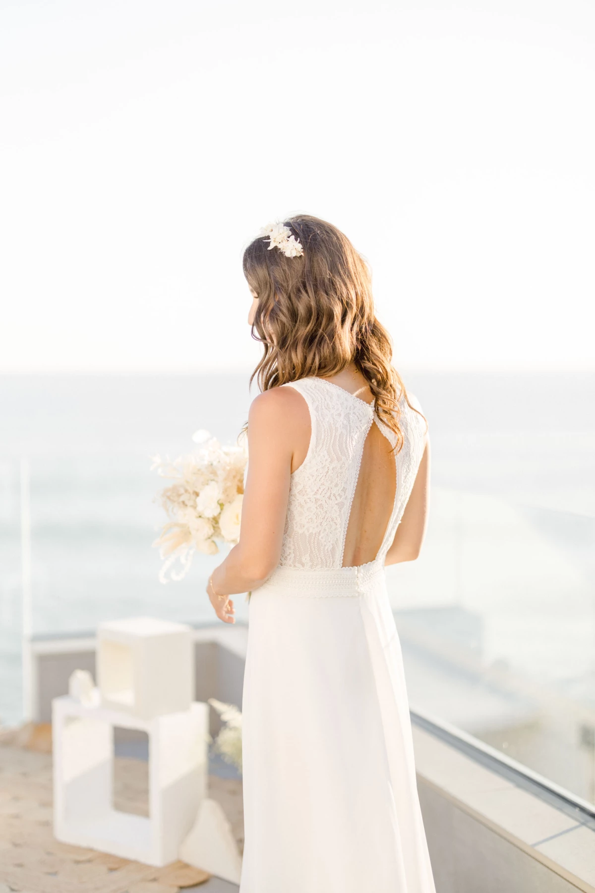 robe mariage beige gris