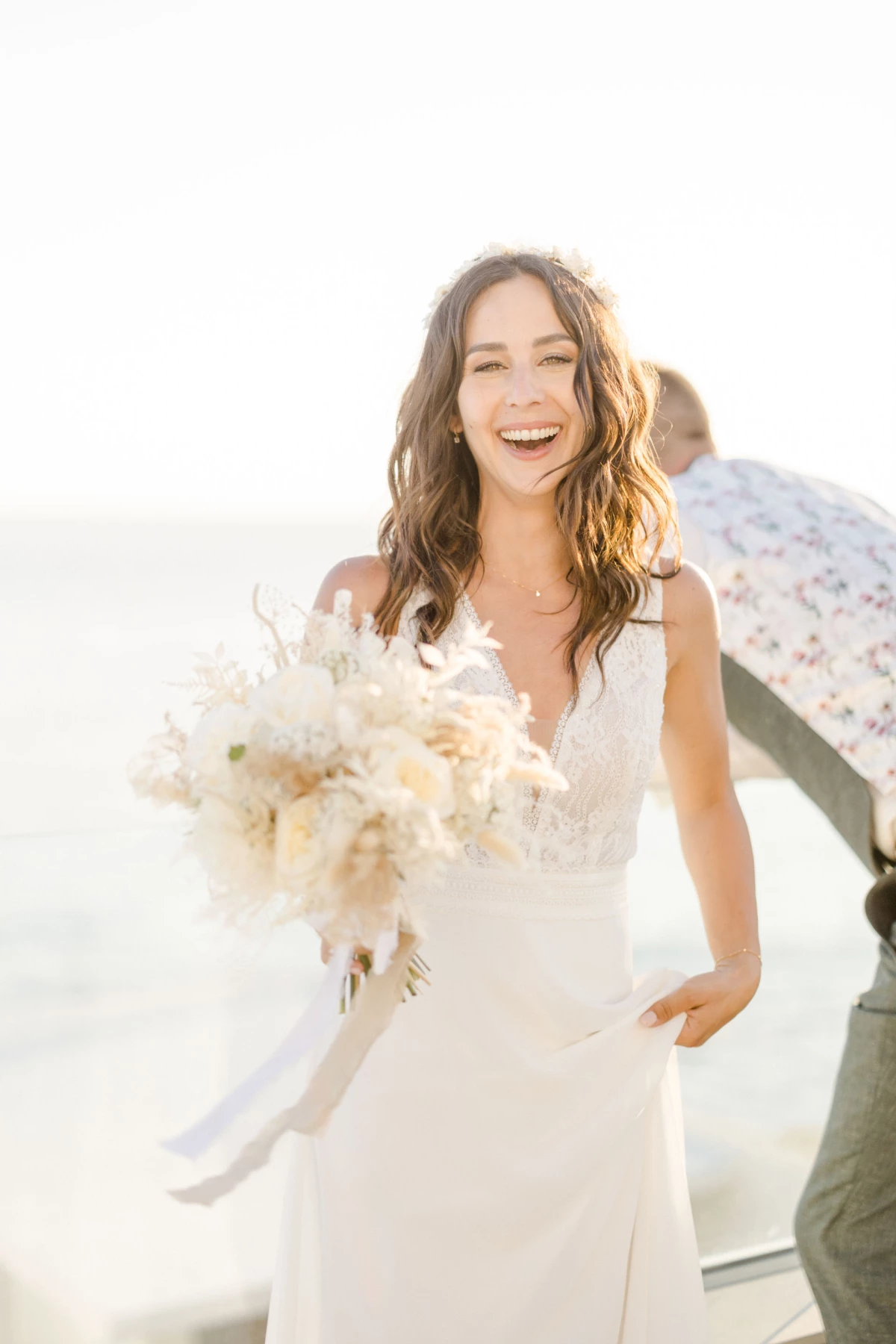 robe mariage beige marron gris