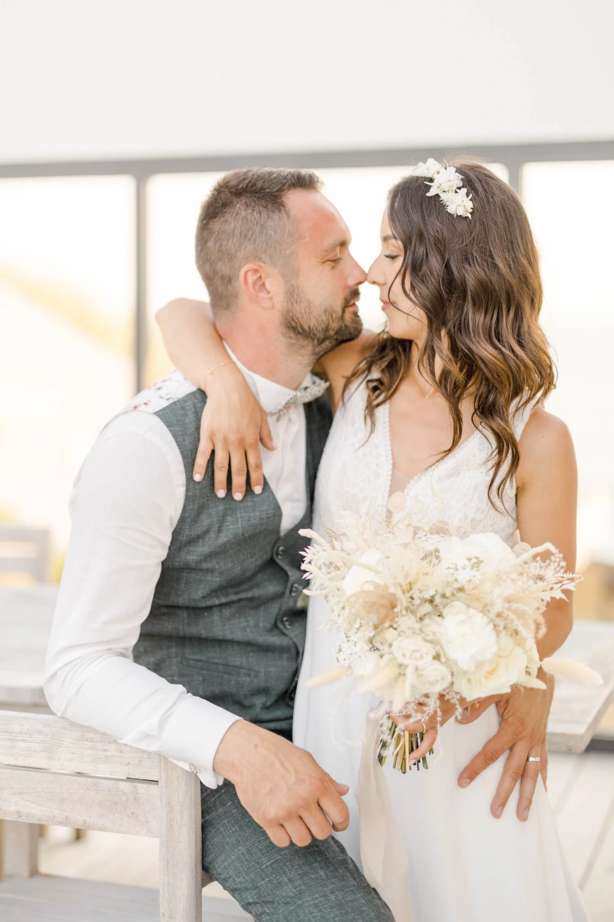 robe bonheur événement gris marron