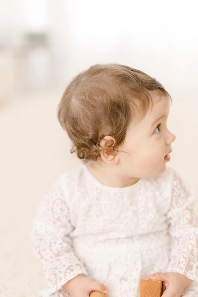 enfant rose robe beige marron