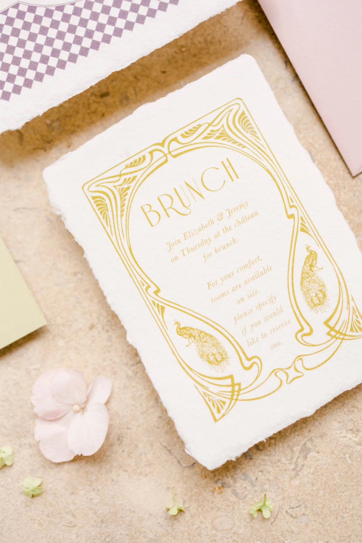 papier faire-part de mariage carte de vœux marron gris