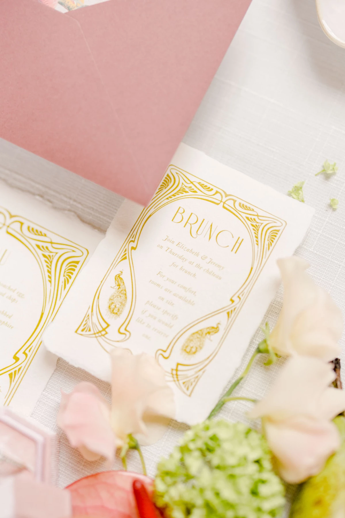 papier rose faire-part de mariage carte de vœux enveloppe