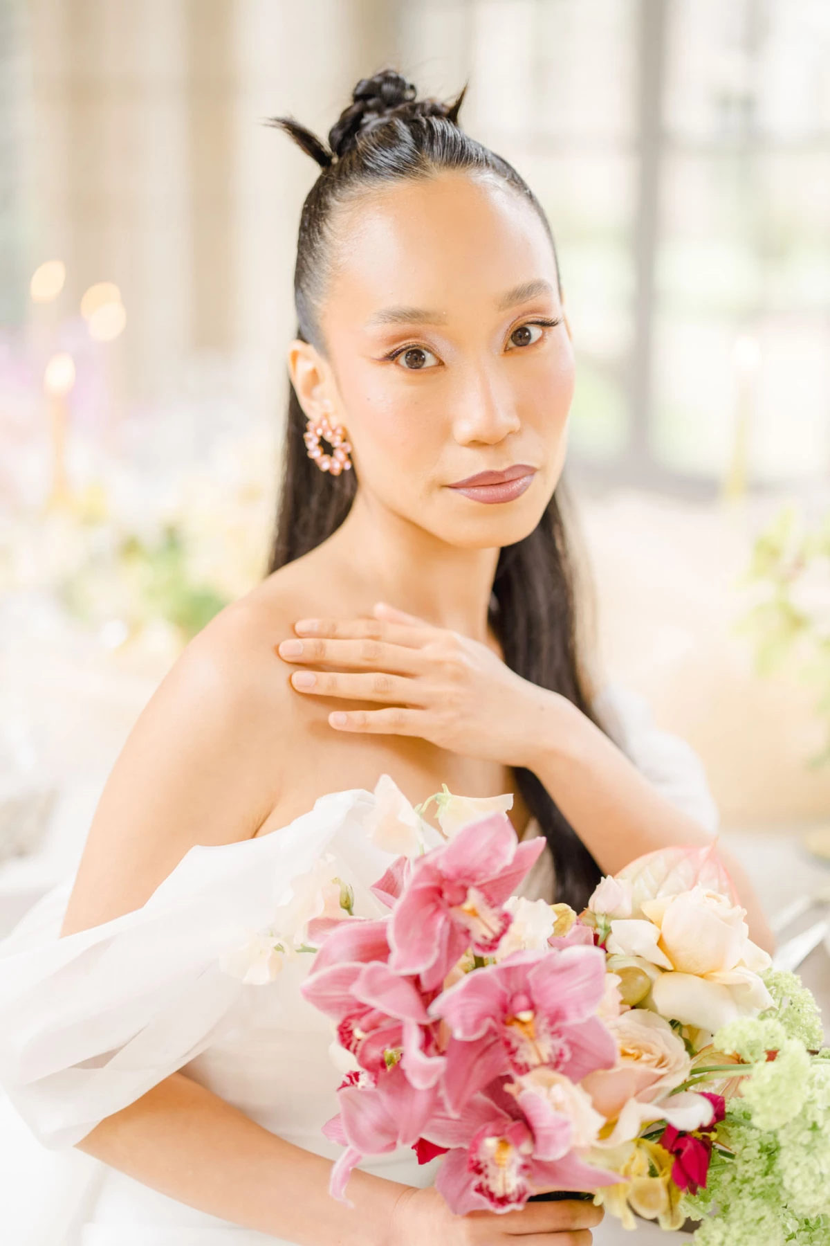 fleur pétale rose robe marron