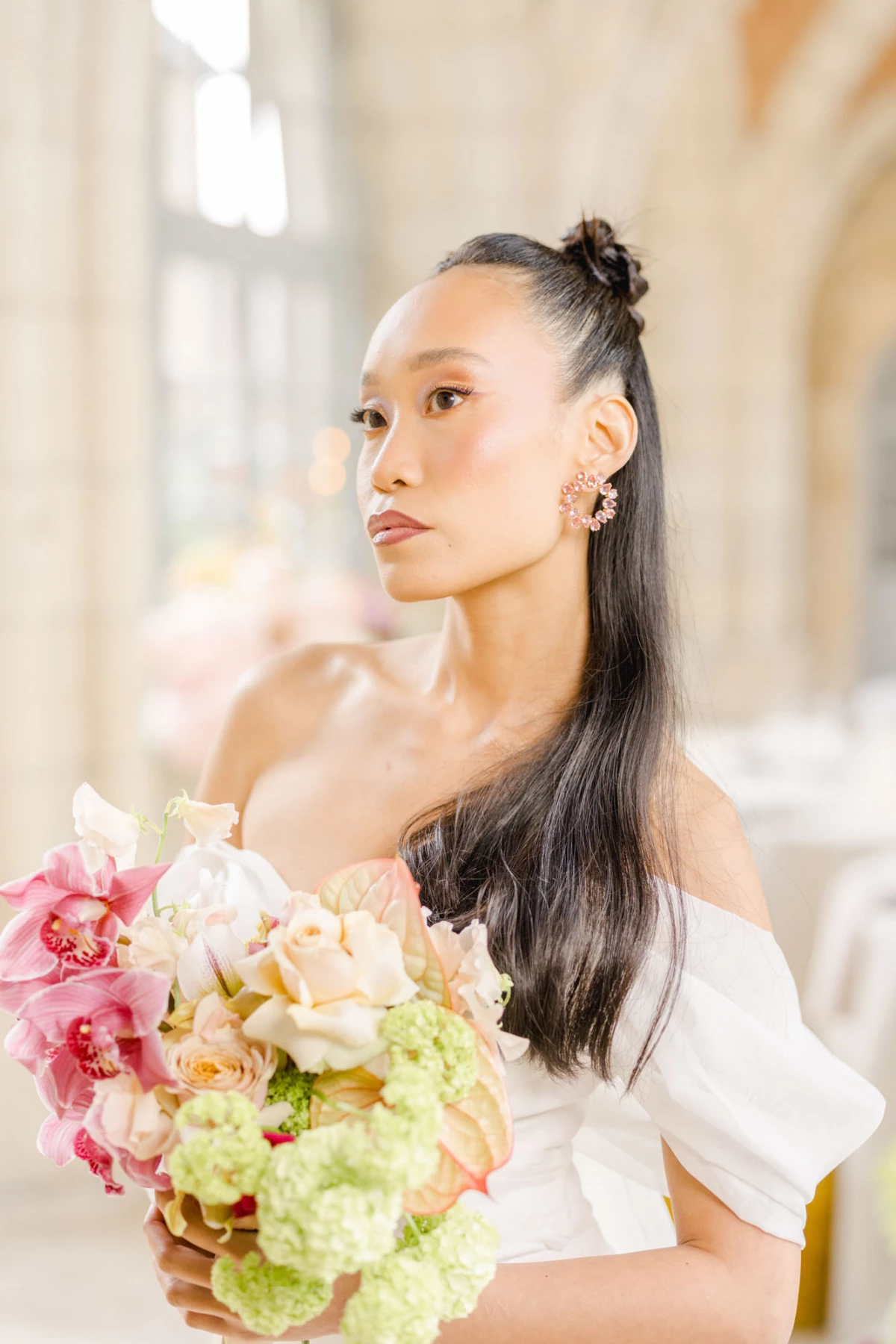 fleur robe pétale gris marron