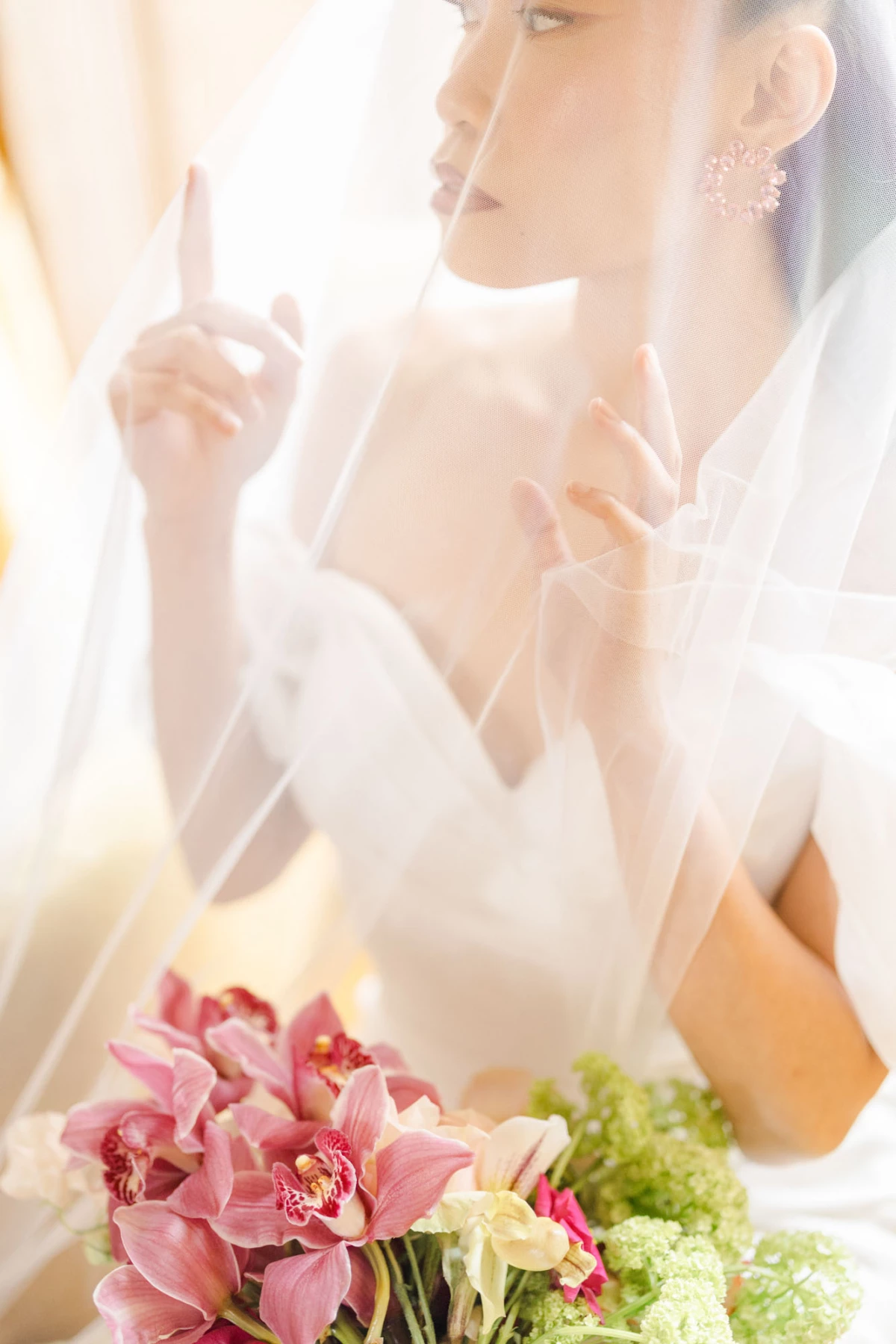 fleur pétale voile blanc robe