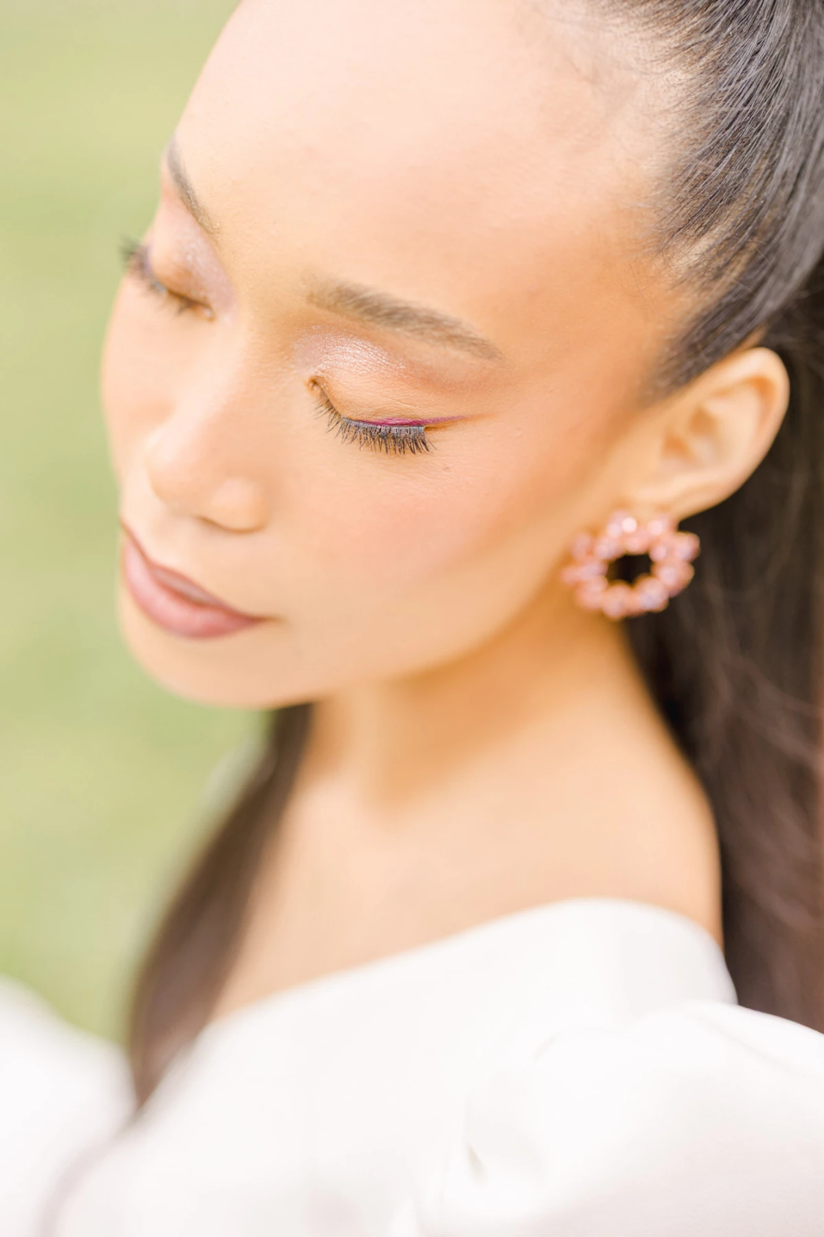 cheveux boucle rose beige gris