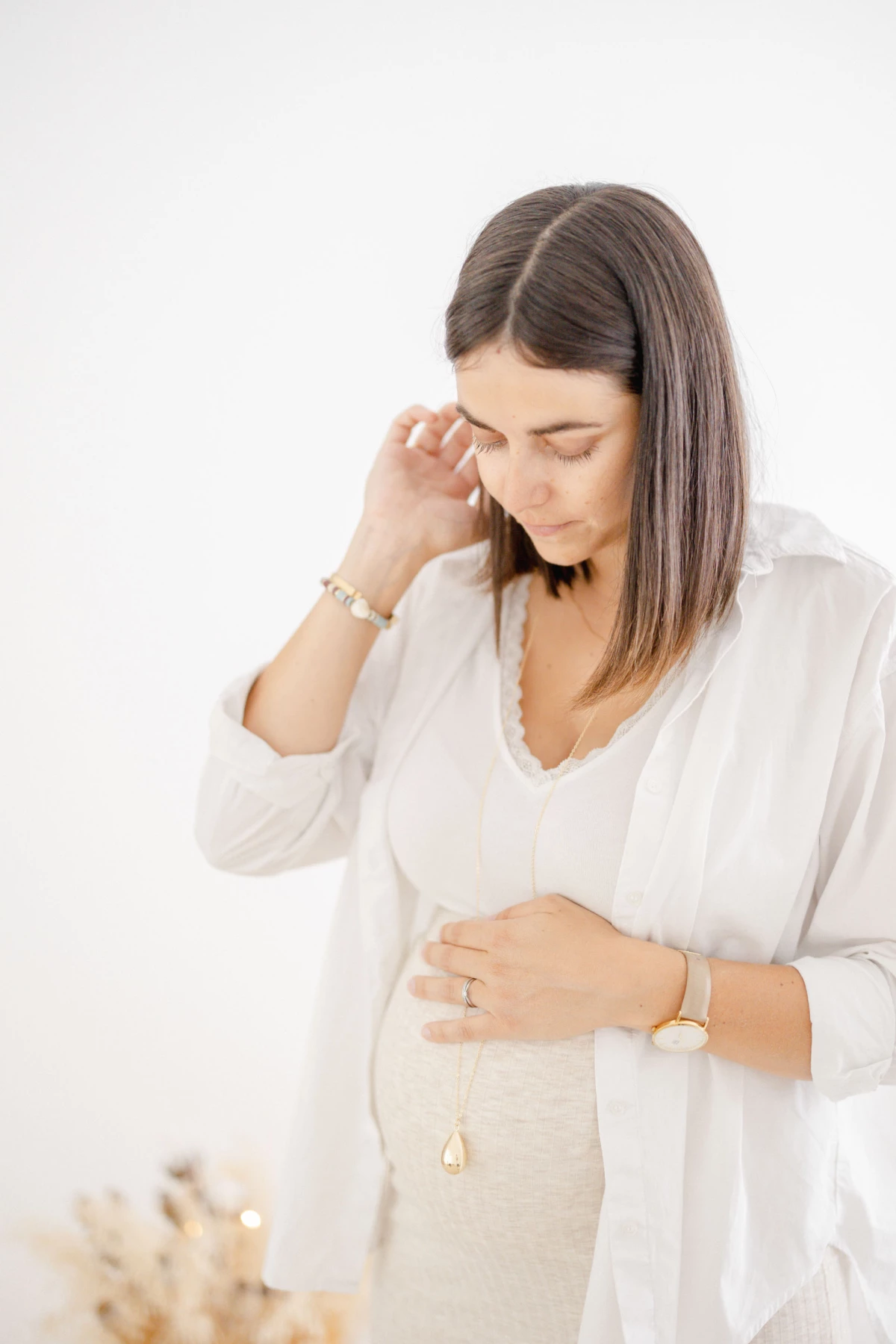 poignet beige gris grossesse studio