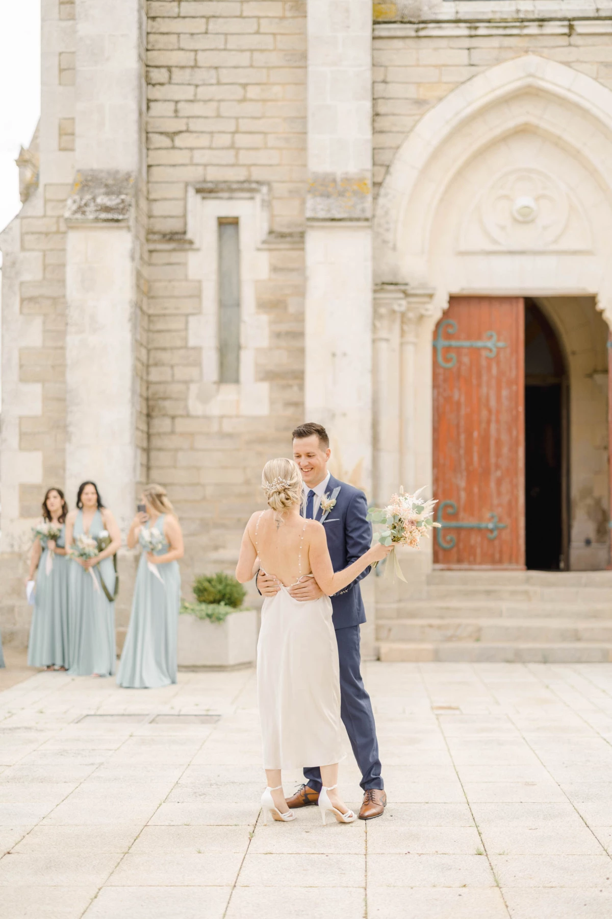 robe mariage gris marron