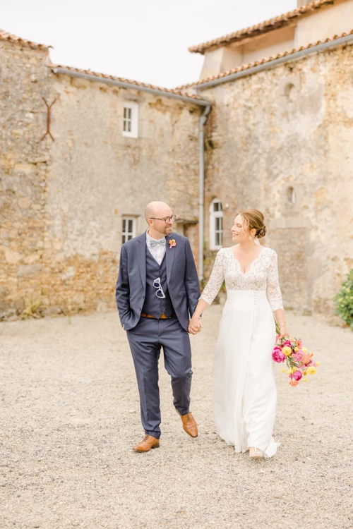 robe événement dentelle gris marron