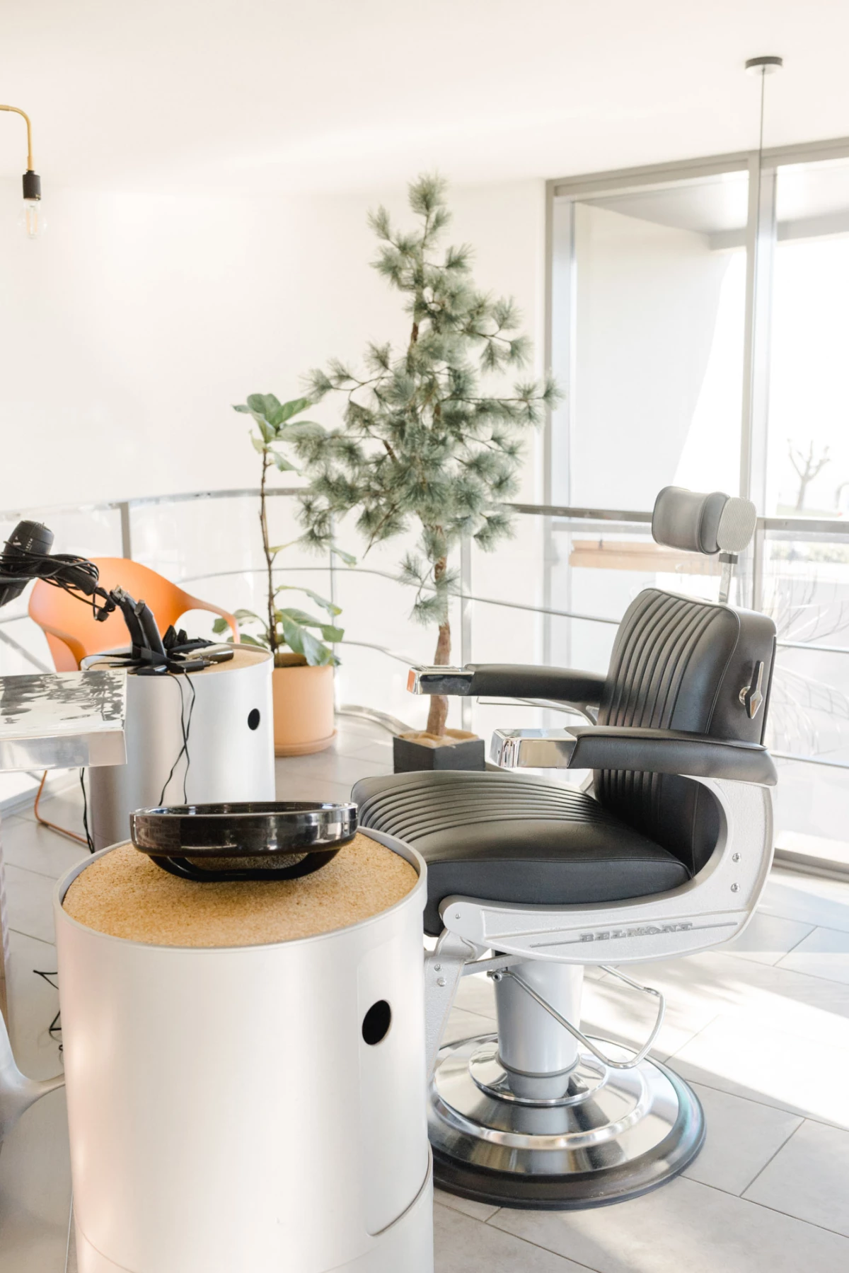 chaise chaise de barbier beige gris professionnel