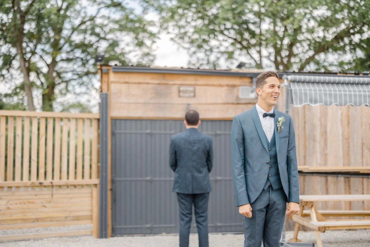 pantalon de costume mariage gris couple