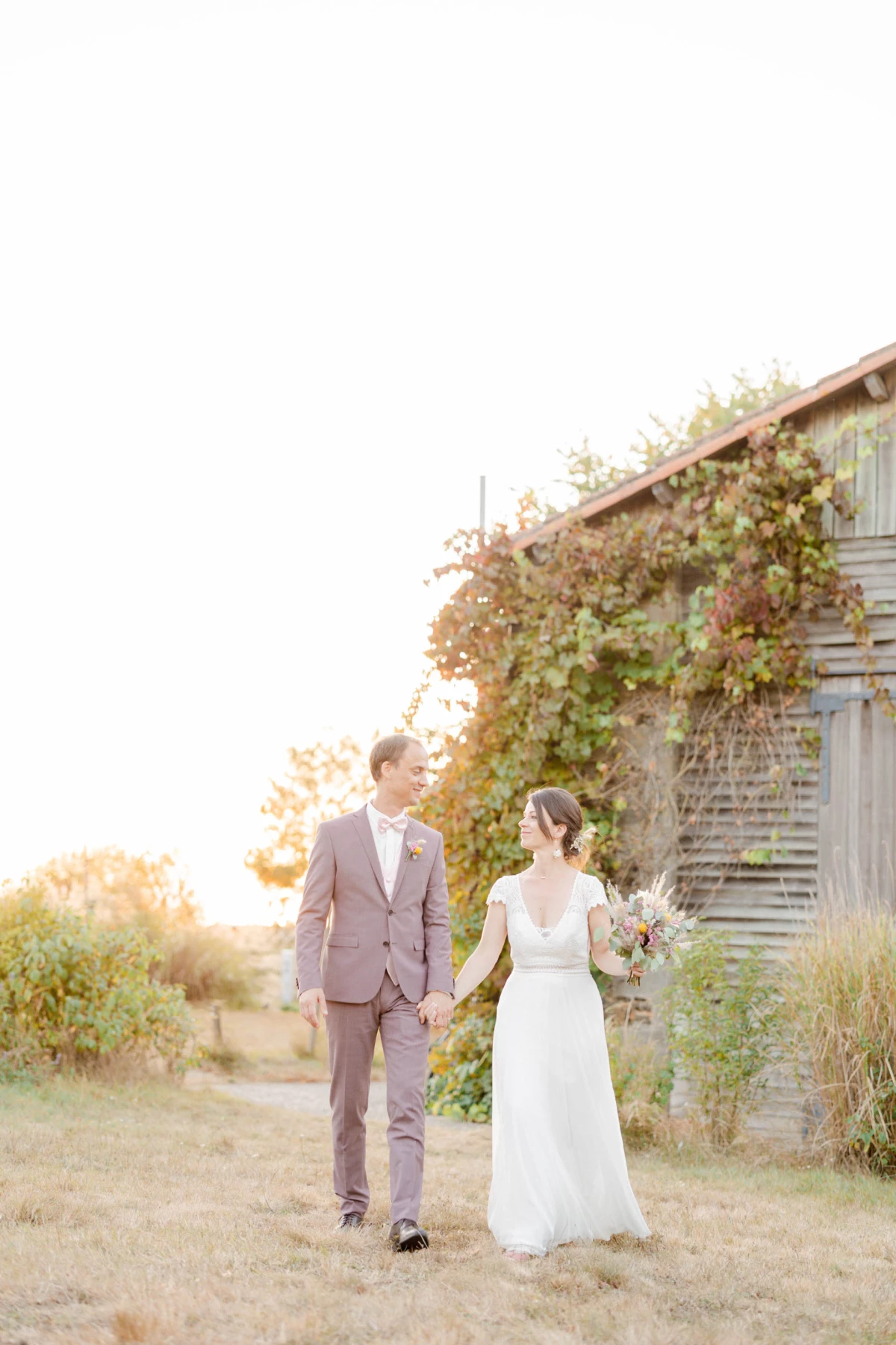 robe événement bonheur marron beige