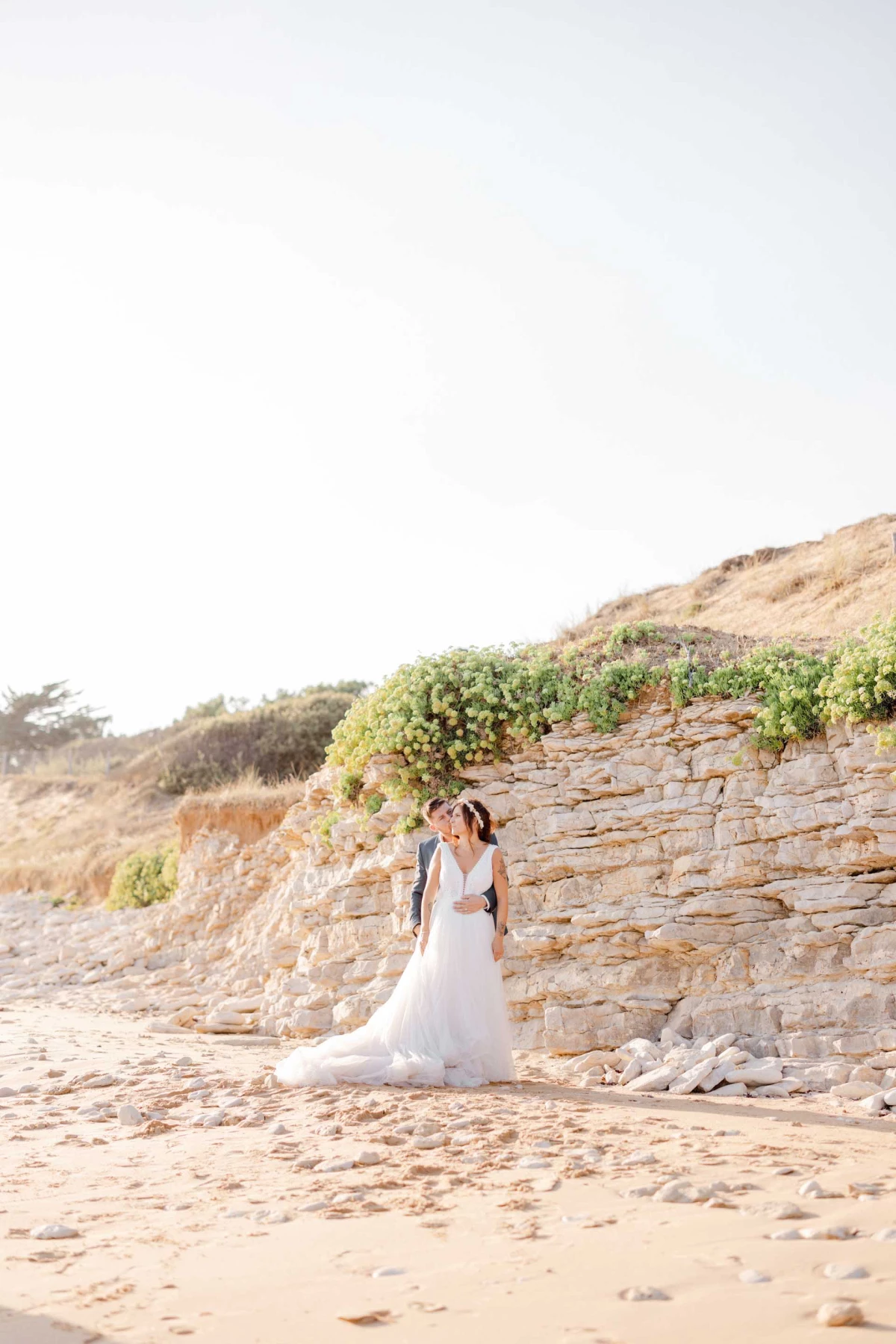 robe événement mariage bonheur beige