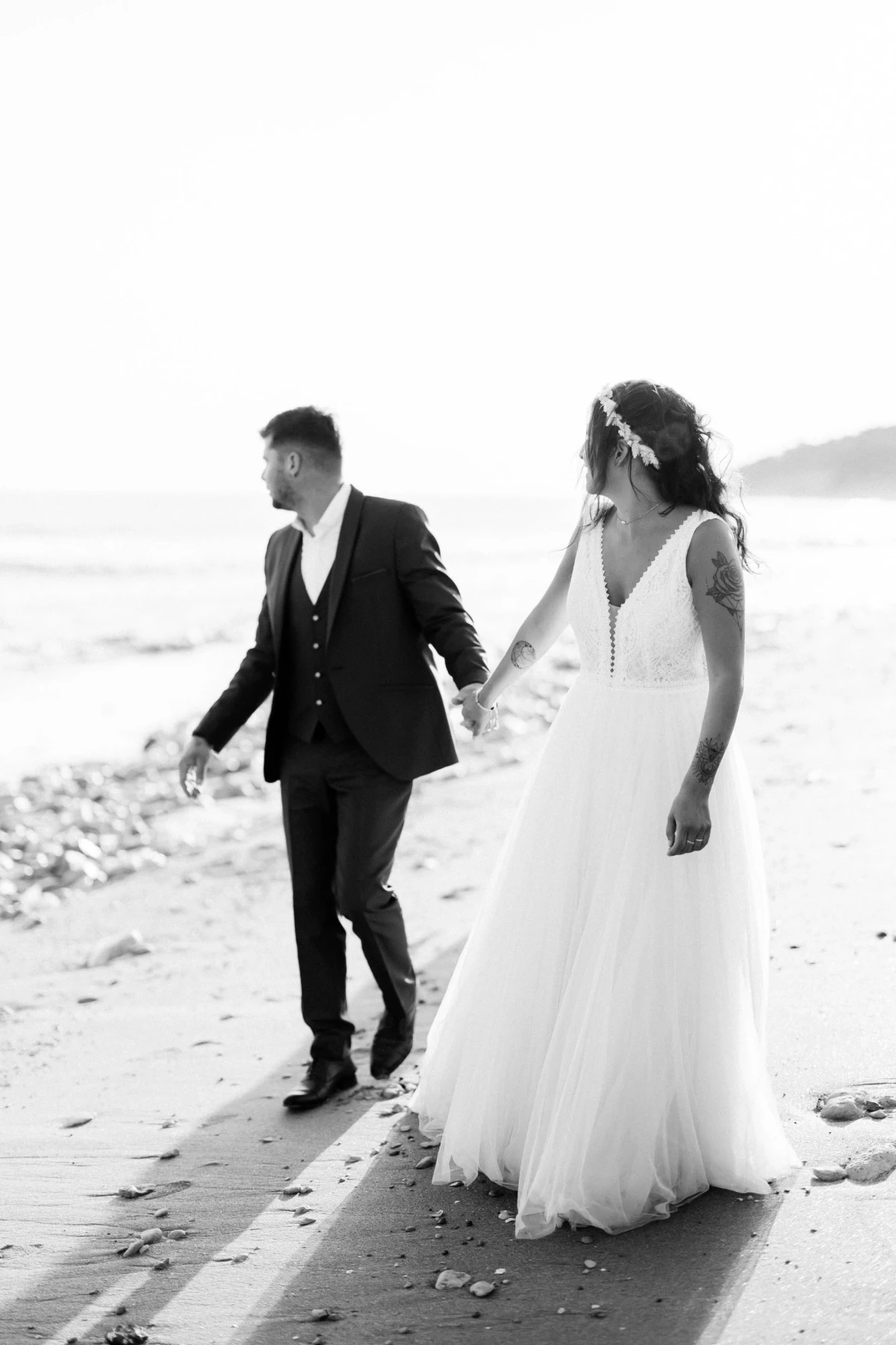 bonheur robe mariage gris couple