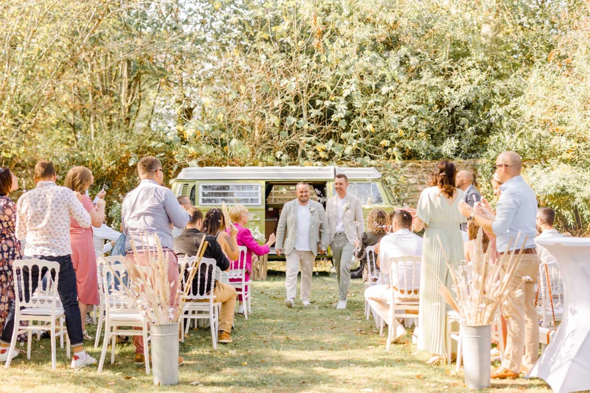 événement, cérémonie, jardin, vêtements de mariée, mariée