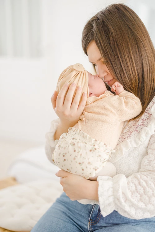 enfant laine marron gris bébé