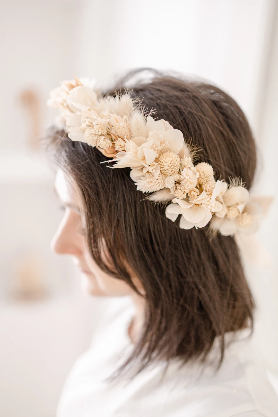 fleur pétale rose bandeau marron