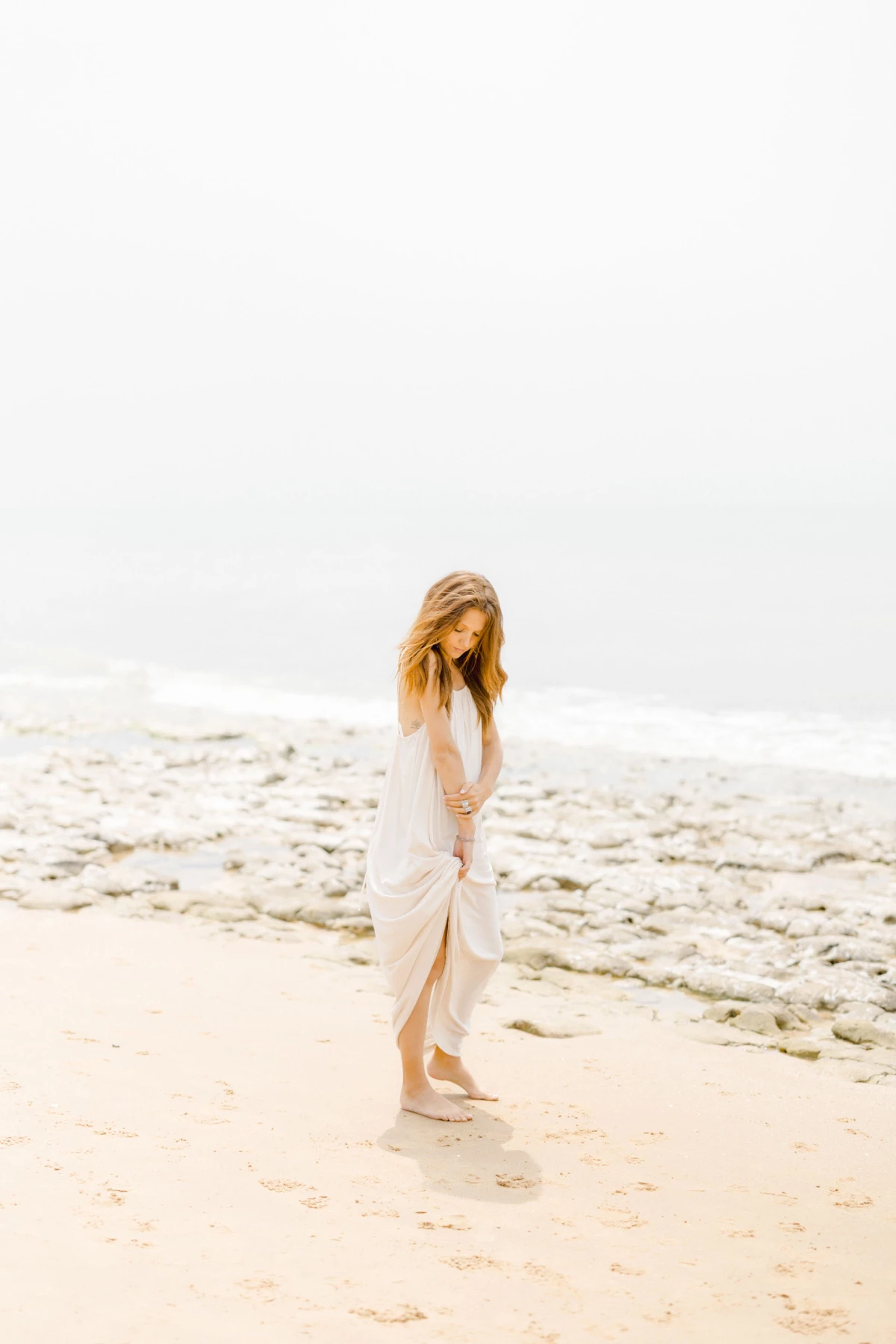 robe plage mer sable beige