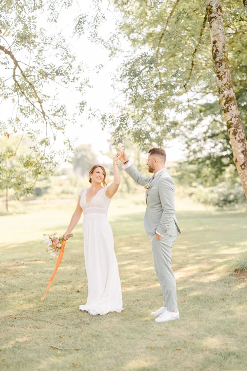 bonheur robe événement marron gris